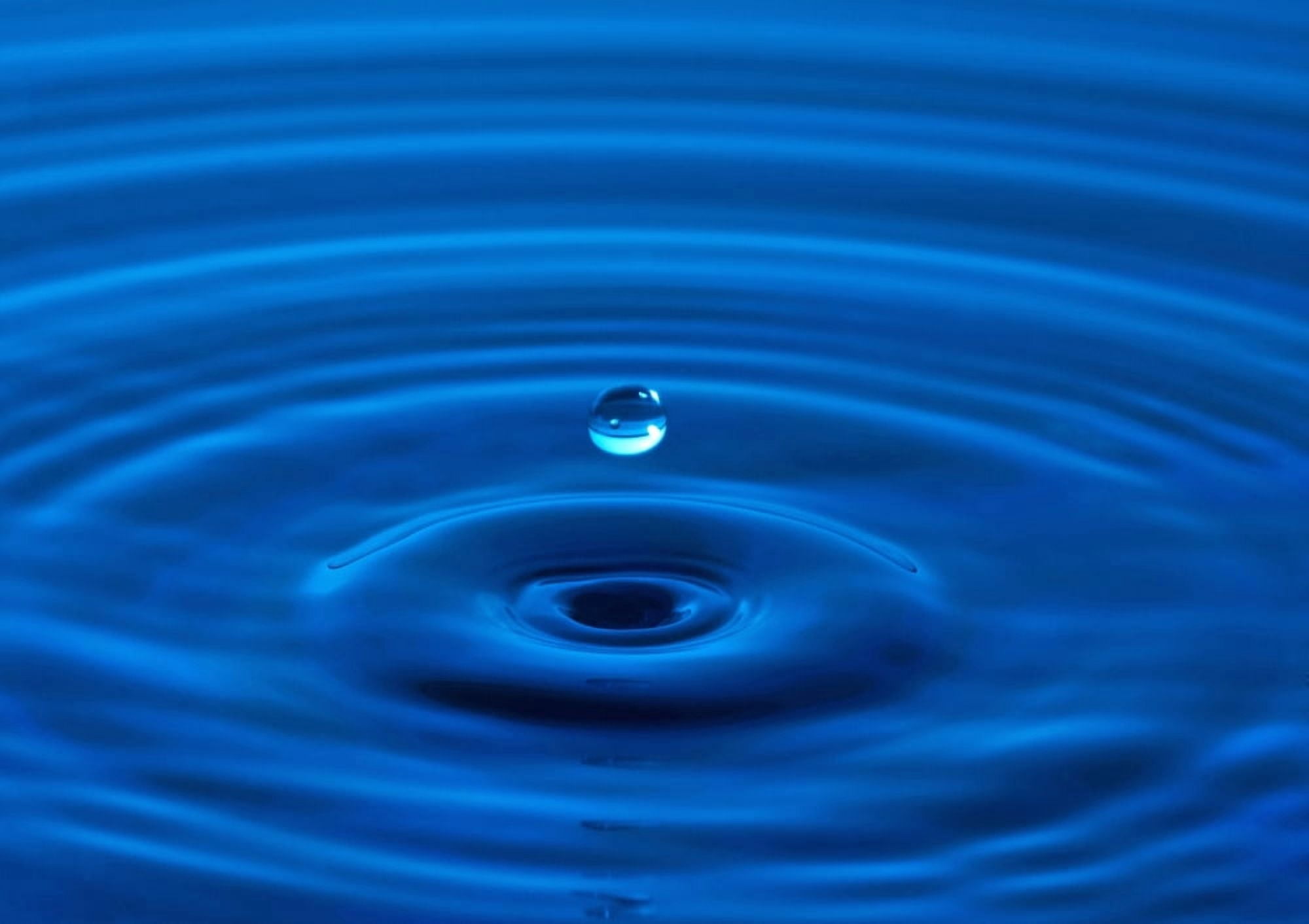 Blue Droplet Canvas Art - Karen Shukle Design Pics (18 x 12)