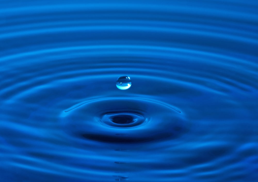 Blue Droplet Canvas Art - Karen Shukle Design Pics (36 x 24)