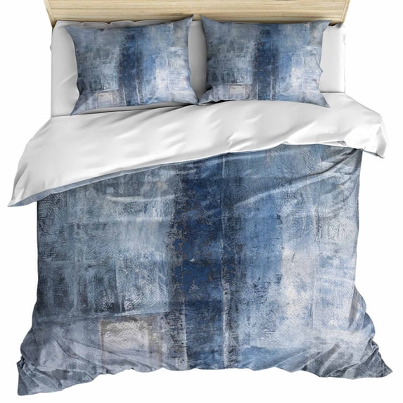 Blue Duvet Cover Cal. King Size, Retro Oil Painting Modern Abstract Art ...