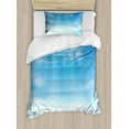 thumbnail image 1 of Blue Duvet Cover Set Twin Size, Open Blue Skies with Fluffy Clouds Life Meaning Awaken Meditation, Decorative 2 Piece Bedding Set with 1 Pillow Sham, Blue Pale Blue and Sky Blue, by Ambesonne, 1 of 3