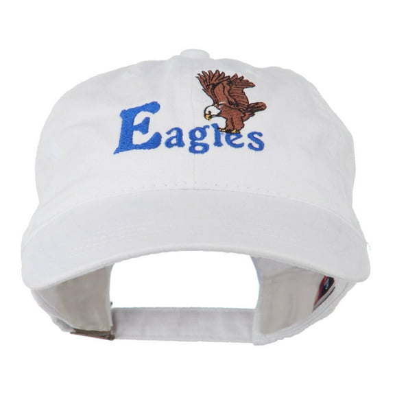 Blue Eagles Embroidered Washed Cap - White OSFM