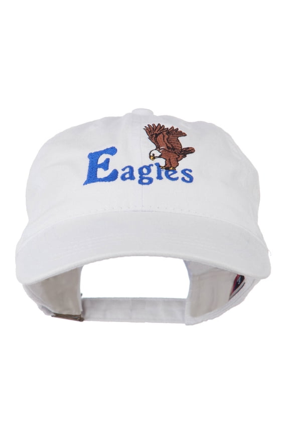 Blue Eagles Embroidered Washed Cap - White OSFM