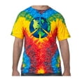 thumbnail image 1 of Blue Earth Peace Sign Psychedelic Tie Dye Tee Shirt - Woodstock, Large Kids (14-16), 1 of 1