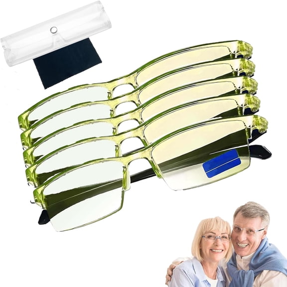 Blue Ease Optics Glasses, Clear Automatic Zoom Reading Eyeglasses, Smart Look Far and Near Blue Glasses