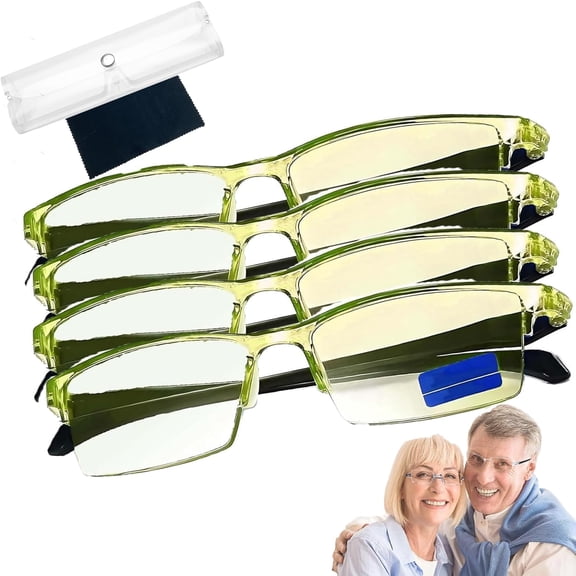 Blue Ease Optics Glasses, Clear Automatic Zoom Reading Eyeglasses, Smart Look Far and Near Blue Glasses