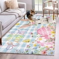 thumbnail image 1 of Blue Easter Area Rug 4x6 Washable Rug Non Slip Spring Easter Bunny Eggs Floral Buffalo Plaid Large Area Rug Indoor Floor Carpet for Entryway Bedroom Kitchen Living Room Home Office Dining Room, 1 of 8