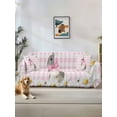 thumbnail image 1 of Blue Easter Bunny Couch Cover, Spring Daisy Modern Pink Buffalo Plaid Oversized Sofa Cover Blanket for 3 Cushion Couch, Sectional Sofa Slipcover Furniture Protector for Living Room Bedroom 71''x150'', 1 of 9