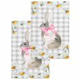 thumbnail image 1 of Blue Easter Bunny Kitchen Dish Towels for Drying Dishes Set of 2, Spring Daisy Modern Gray Buffalo Plaid Waffle Weave Microfiber Hand Tea Bathroom Towels Quick Dry & Absorbent Towel 15.7x23.6, 1 of 7