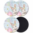 thumbnail image 1 of Blue Easter Coasters Set of 4, Absorbent Coasters for Drinks, Spring Easter Bunny Eggs Floral Buffalo Plaid Coaster for Desk Coffee Table Protection, Home Decor House Warming Gifts 4", 1 of 8