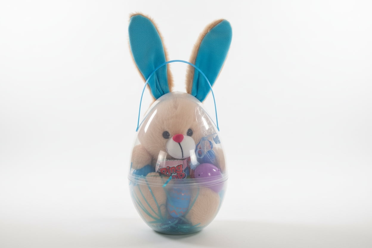 Blue, Easter Egg Basket with Bunny Ears