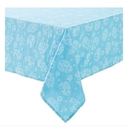 Blue Easter Egg Tablecloth Woven Fabric for Spring Easter Liberty 60 x 84 Rectangle