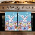 thumbnail image 1 of Blue Easter Kitchen Towels Set of 4, Spring Rabbit Colorful Eggs Tulip Butterfly Absorbent Dish Towels for Kitchen, Microfiber Hand Towel, Quick Drying Tea Towel for Cleaning Decorative Dishcloths, 1 of 7