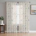 thumbnail image 1 of Blue Easter Sheer Curtains 84 Inch Length 2 Panels Set Window Treatments, Spring Farmhouse Vintage Bunny Eggs Beige Rod Pocket Semi Curtains for Living Room/Bedroom/Kitchen Décor, 104"W x 84"L, 1 of 7