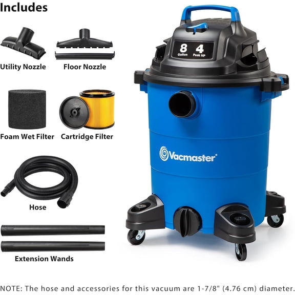 Blue Edition 8-Gallon Wet/Dry Vacuum - VOC809PF