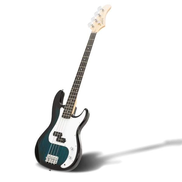 Blue Electric Bass Guitar with 20W Amp & Headphones - 4-String