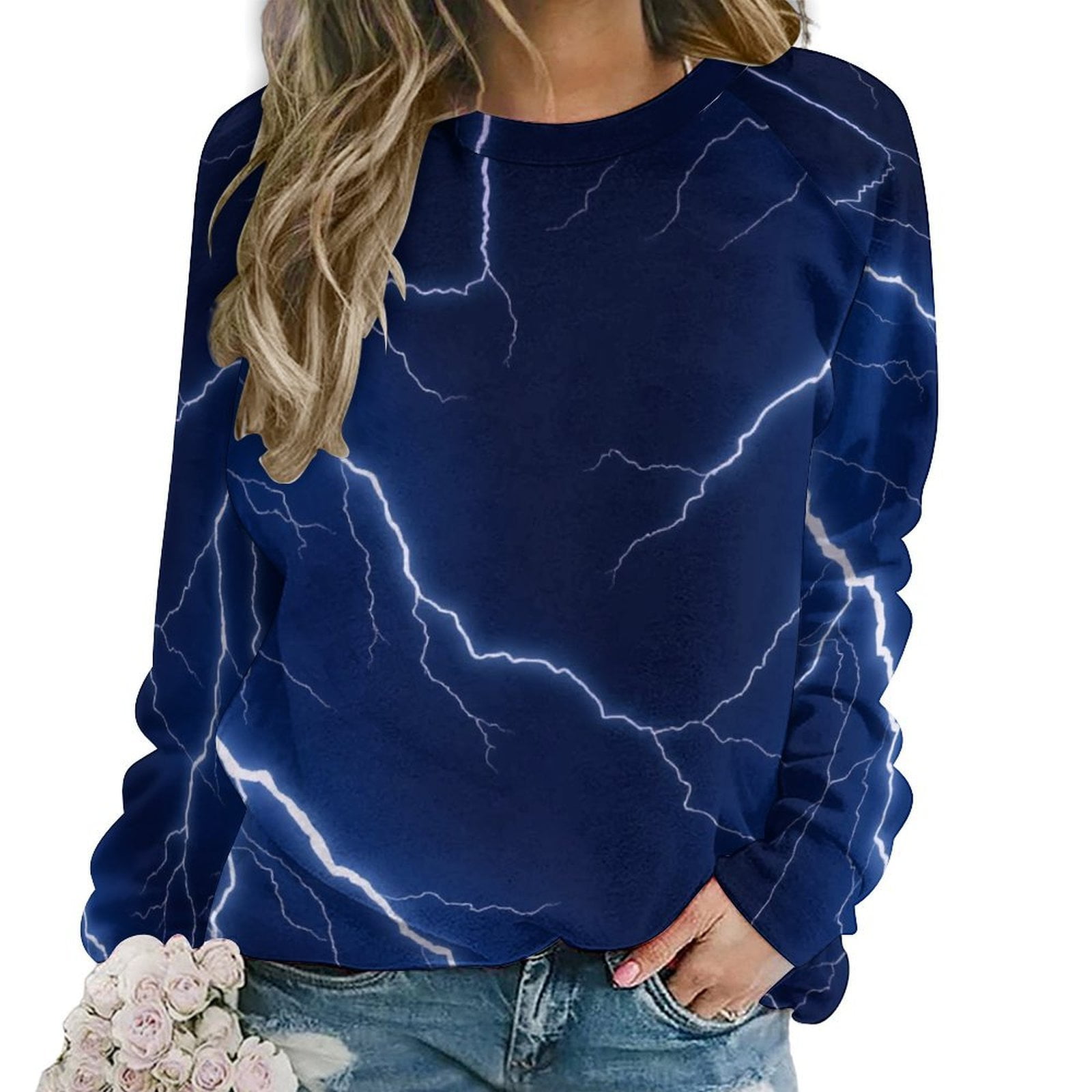 Blue-Electric-Storm-Hoodie-Round-Neck-Lo