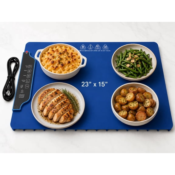 Electric Warming Tray for Shabbat & Sabbath, 24-Hour Food Warmer Hot Plate, Portable Countertop Heating Tray, Water & Oil Resistant Surface, Buffet Server for Parties, Holidays & Family Gathe 23"X15"