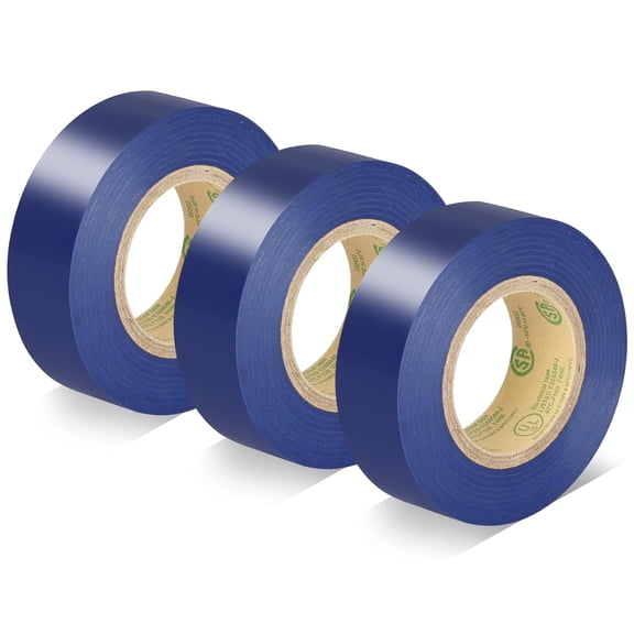 Blue Electrical Tape, UL Ap ved, Industrial Grade Vinyl Electrical Insulating Tape, Electric Tape for Im vement Electrical Equipment, 0.7in X 33ft (3 Pack)