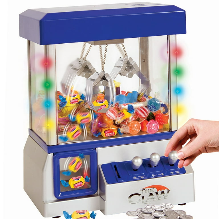 Blue Electronic Claw Arcade Game w Lights Sound Effects Gumball