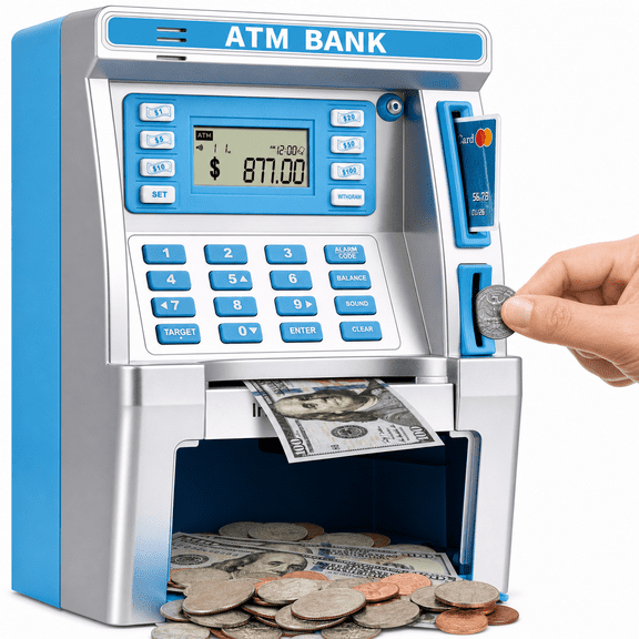 Blue Electronic Savings Safe Box Piggy