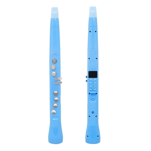 Blue Electronic Wind Instrument Portable Mini Digital Saxophone 100 Tones 3W Hifi Speaker 4 Octave Range Rechargeable Synthesizer For Beginners Adults Blue