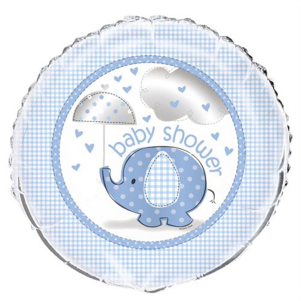 Blue Elephant Baby Shower 18 inch Foil Balloon