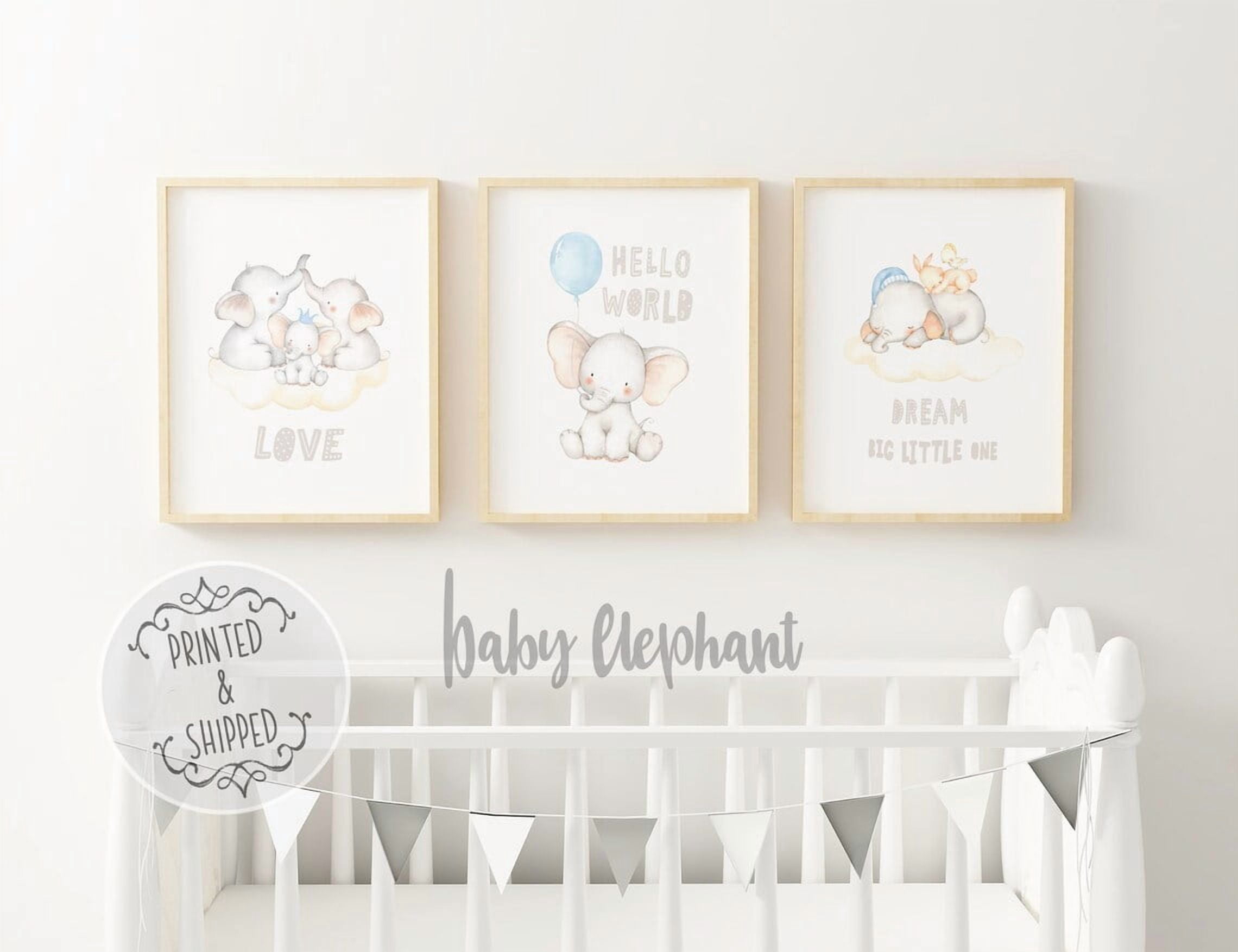 Blue Elephant Poster Elephant Art Animal Nursery Decor Nursery Wall Art ...