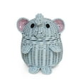 thumbnail image 1 of Blue Elephant Rattan Storage Basket With Lid Hand Woven Shelf Organizer Cute Handmade Gift Wicker, 1 of 6
