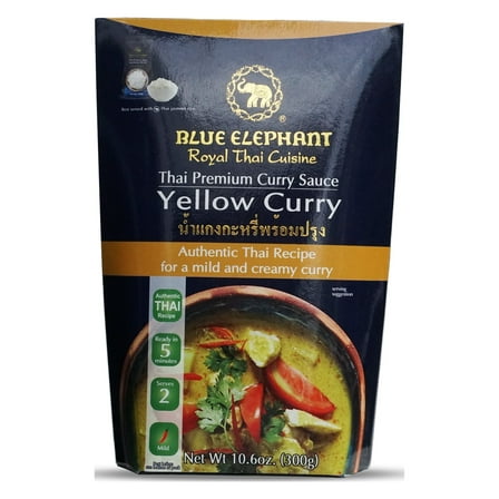 (2 pack) Blue Elephant Royal Thai Cuisine 300g Ready to Heat Yellow Curry Liquid Sauce
