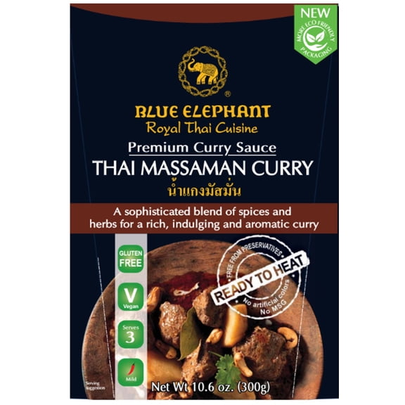Blue Elephant Royal Thai Cuisine Massaman Curry Sauce, 300g, Gluten-Free