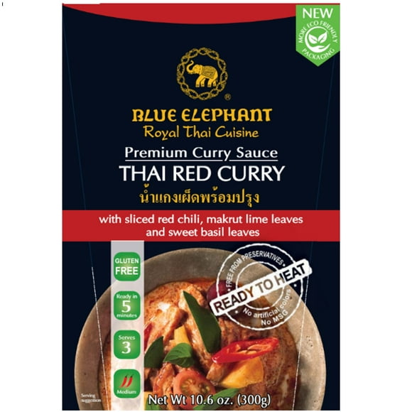 Blue Elephant Royal Thai Cuisine Ready to Heat Red Curry Sauce, 300g, Gluten Free