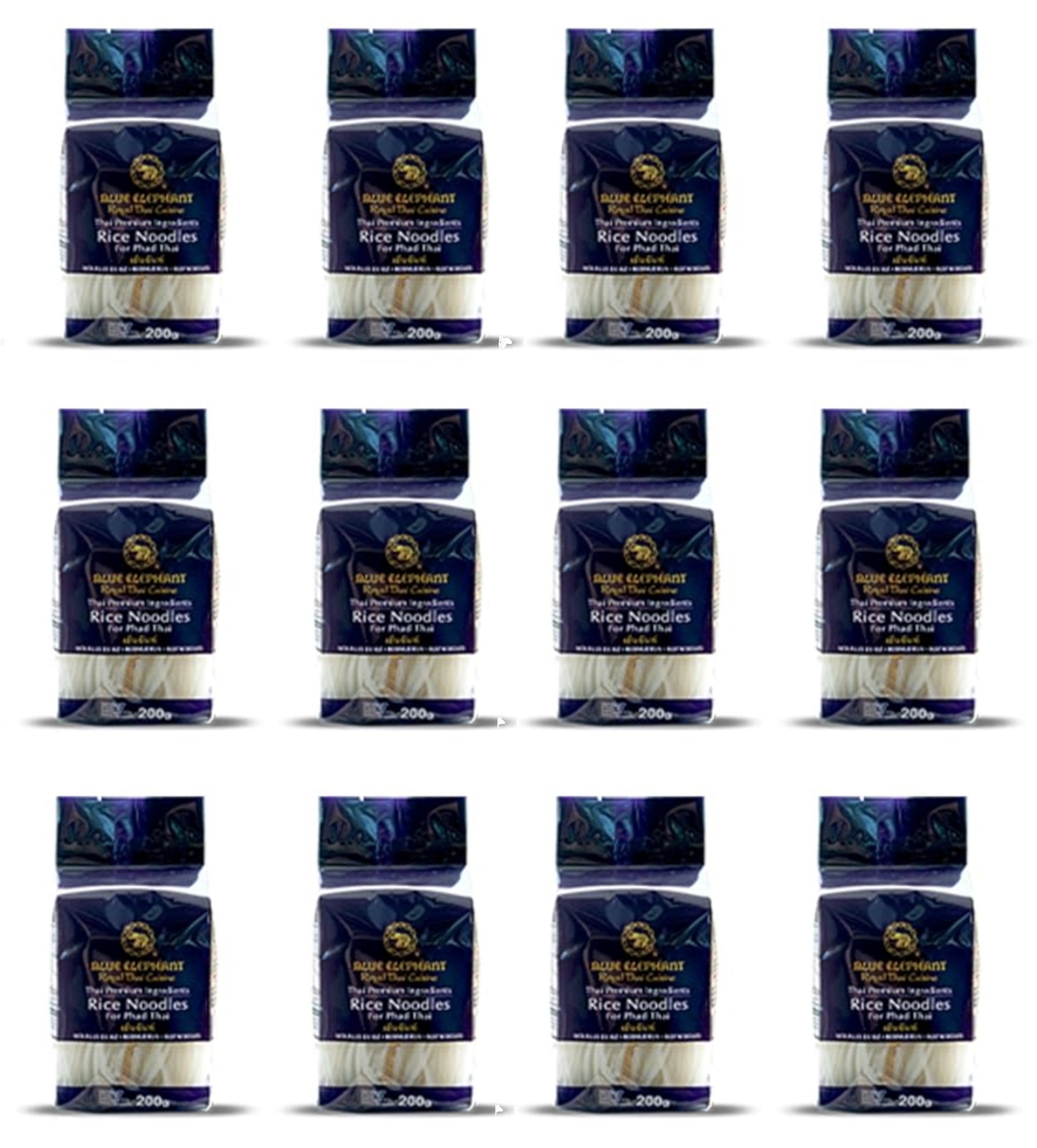 Walmart exclusive discounts  Blue Elephant Royal Thai Cuisine Rice Stick Noodles, Gluten-Free, 12 pack, 12 x 200g