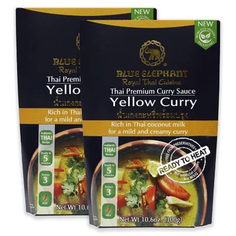 Blue Elephant Royal Thai Cuisine Yellow Curry Sauce 21.2 Oz. 2 Ct