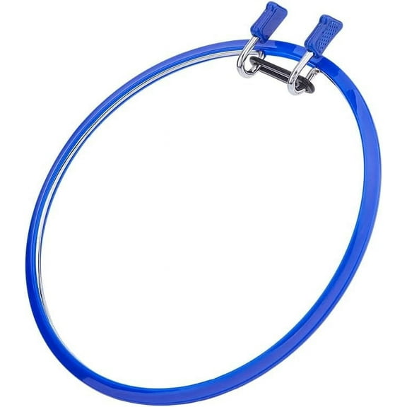 Blue Embroidery Hoops Plastic Tension Stich Hoop Circle Cross Stitch Hoops Spring Tension Embroidery Hoops for Sewing Needlework DIY Embroidery Project