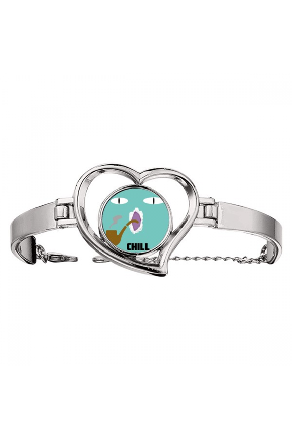Blue Emotion Chill Smoke Cat Bracelet Heart Jewelry Wire Bangle