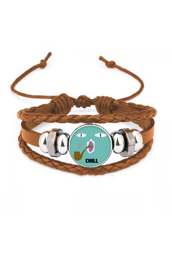 Blue Emotion Chill Smoke Cat Bracelet Wristband Leather Jewelry Ornament