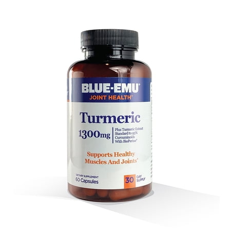 Blue-Emu Joint Health Turmeric Plus Bioperine Black Pepper Supplement, Joint Health, 60 Capsules