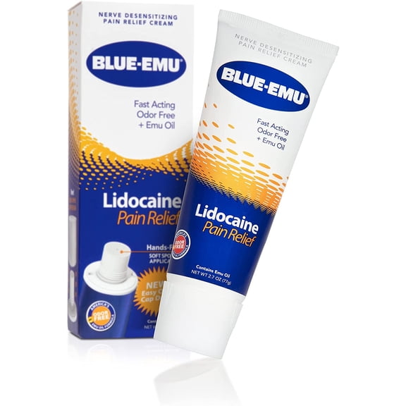 Blue-Emu Fast Acting Pain Relief Cream w/ Lidocaine, 2.7 Oz, 3 Pack