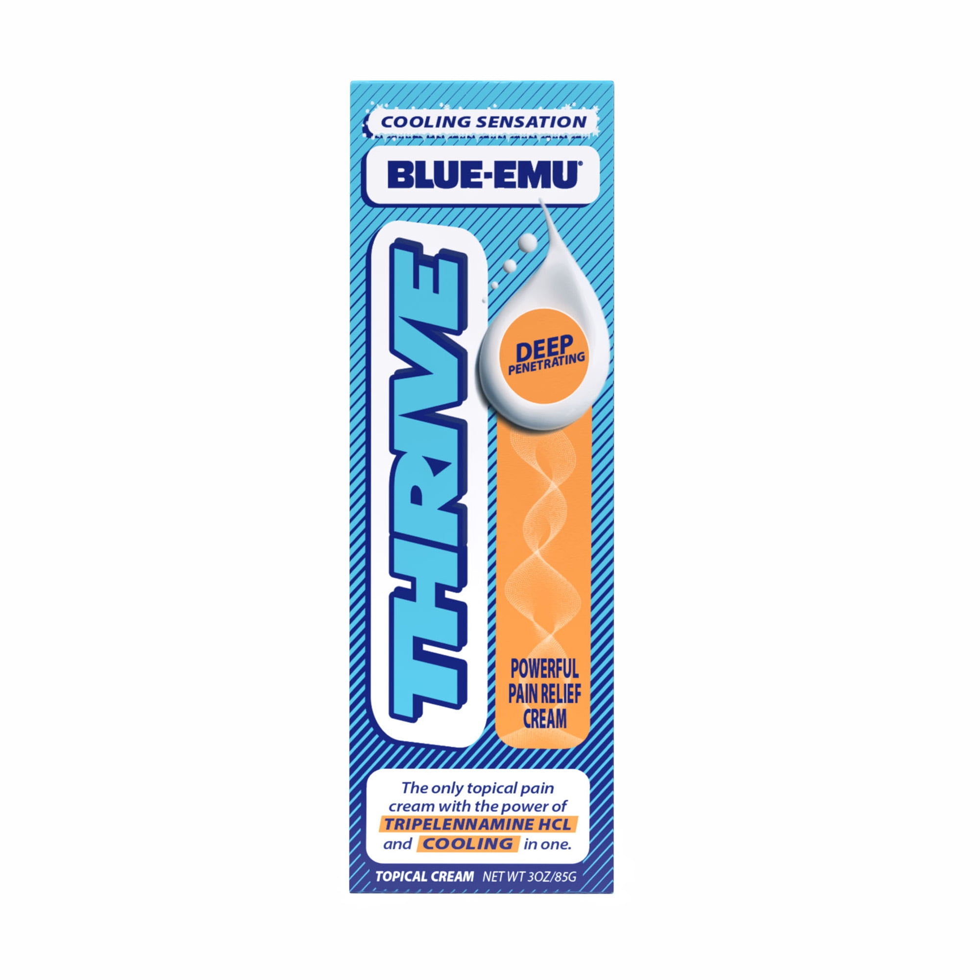 Blue-Emu Thrive + Cooling Sensation Pain Relief Cream, Odor, Camphor & Menthol Free, 0.5% Tripelennamine HCl, 3 oz