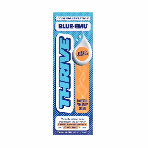 Blue-Emu Thrive + Cooling Sensation Pain Relief Cream, Odor, Camphor & Menthol Free, 0.5% Tripelennamine HCl, 3 oz