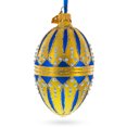 thumbnail image 1 of Blue Enamel Royal Inspired Egg Glass Ornament 4 Inches, 1 of 4