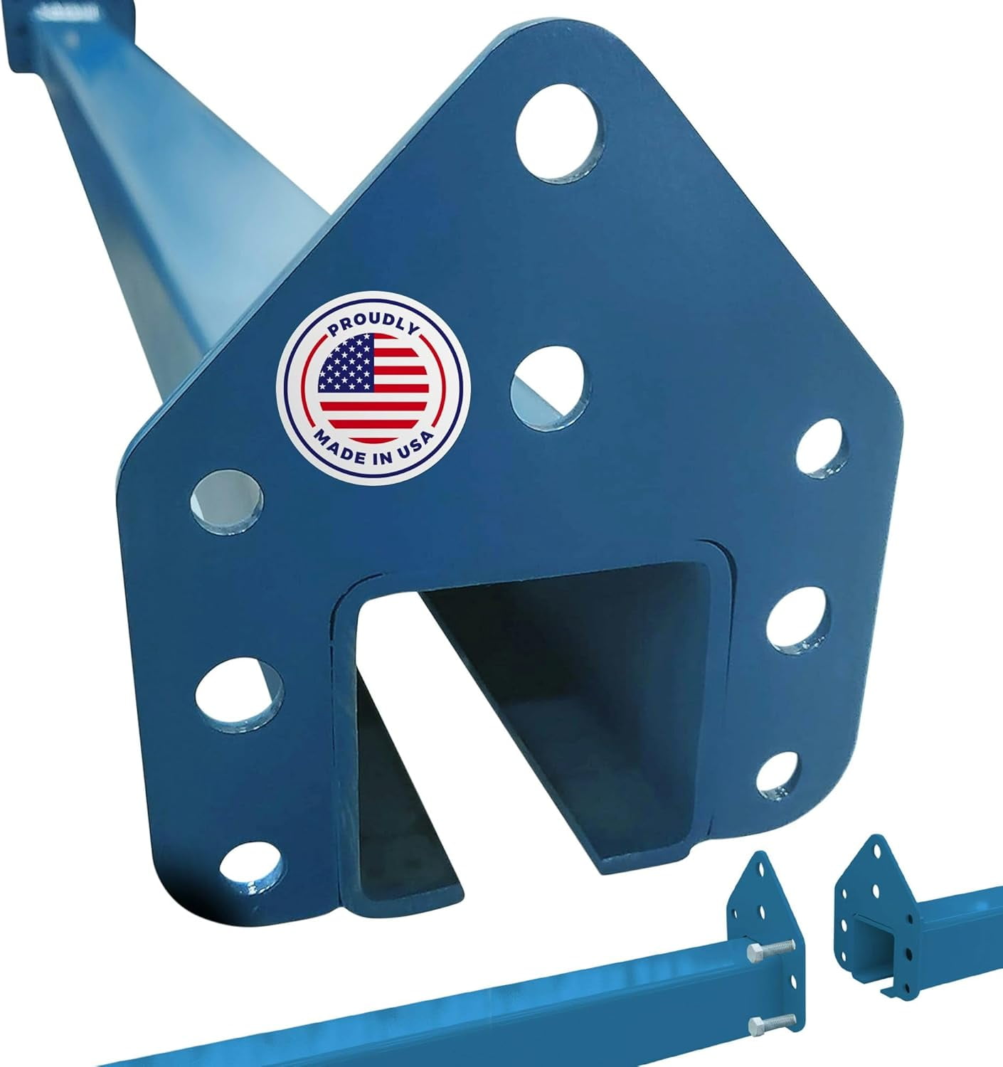 Blue Enclosed Conveyor Track with Yokes, 6Foot Long PreWelded Yokes