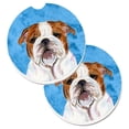 thumbnail image 1 of Blue English Bulldog Set of 2 Cup Holder Car Coaster, 1 of 1