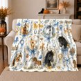 thumbnail image 1 of Blue Equestrian Watercolor Horse Silhouettes, Rustic Farmhouse Horse Scene, Warm Flannel Blanket for Ranch House and Living Room, Horse Lovers Thanksgiving Gift, Rustic Home Decor, 1 of 9