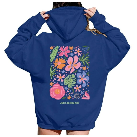 Blue Essentials Hoodie, Polyester Oversized Hoodies for Women, Letter Graphic Print Hoodies for Women New York Oversized Long Sleeve Casual Drawstring Fall Pullover Sweatshirt Tops 4XL