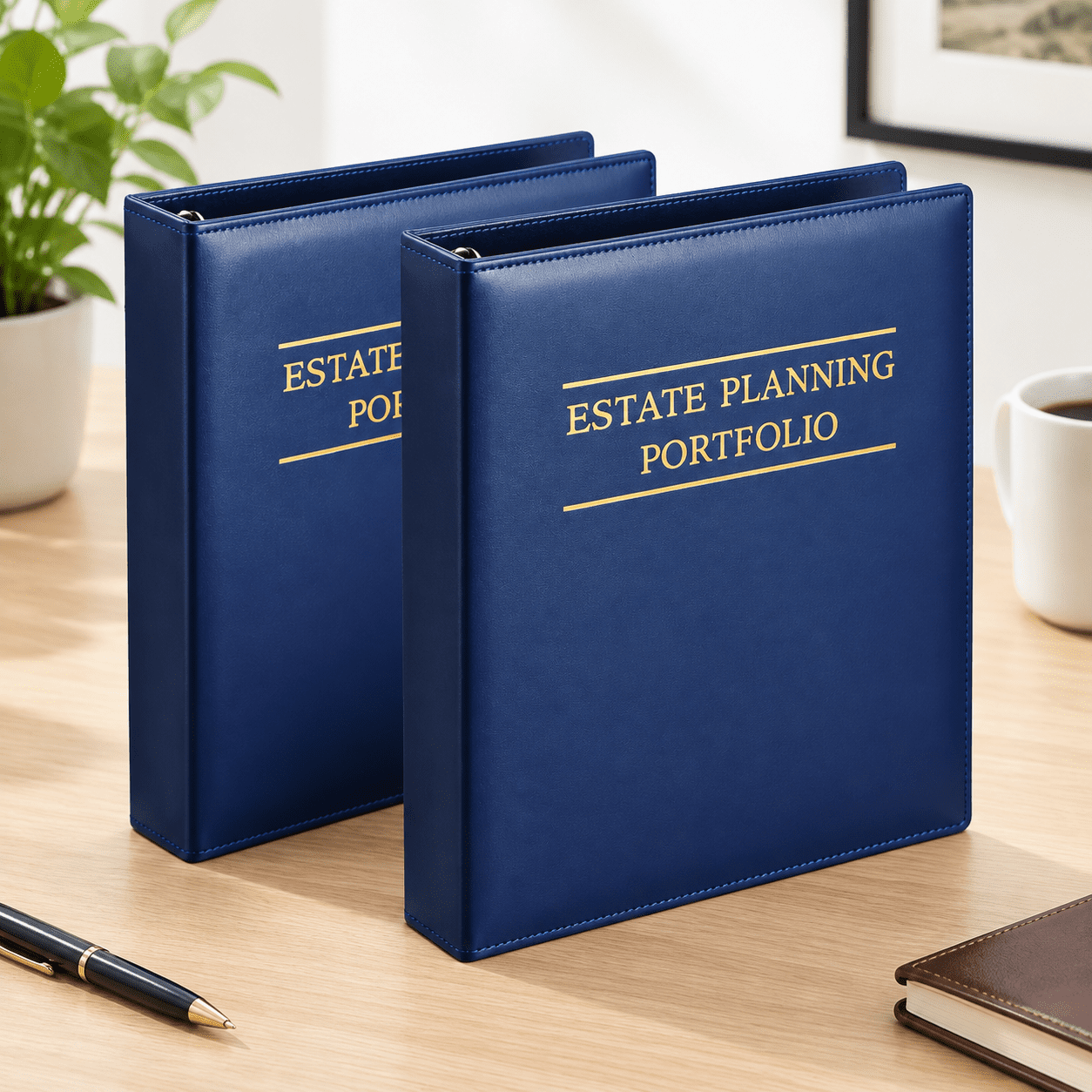 Blue Estate Planning Portfolio Binder Set with 3 Rings and Index Tab ...