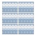 thumbnail image 1 of Blue Ethnic Floral Border Pattern Summer Placemats Table Placemats Set Of 6-Linen Kitchen Washable Placemats Table Mats 11.8"x17.7" Non-Slip Heat Resistant, 1 of 5