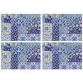 thumbnail image 1 of Blue Ethnic Floral Patchwork Pattern Summer Placemats Table Placemats Set Of 4-Linen Kitchen Washable Placemats Table Mats 11.8"x17.7" Non-Slip Heat Resistant, 1 of 6