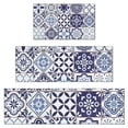 thumbnail image 1 of Blue Ethnic Geometric Patchwork Pattern Kitchen Rugs Sets Of 3,Kitchen Runner Rugs Non Skid Washable,Decorative Kitchen Floor Mats for Kitchen,Sink,Laundry,17"x30"+ 17"x47" + 17"x59", 1 of 6
