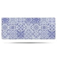 thumbnail image 1 of Blue Ethnic Geometric Pattern Bathroom Rugs Mat,Non Slip Microfiber Bathroom Rug,Rubber Backing,Soft Bathroom Mats for Bathroom Floor,Tub and Shower,60x24in(150x60cm), 1 of 5